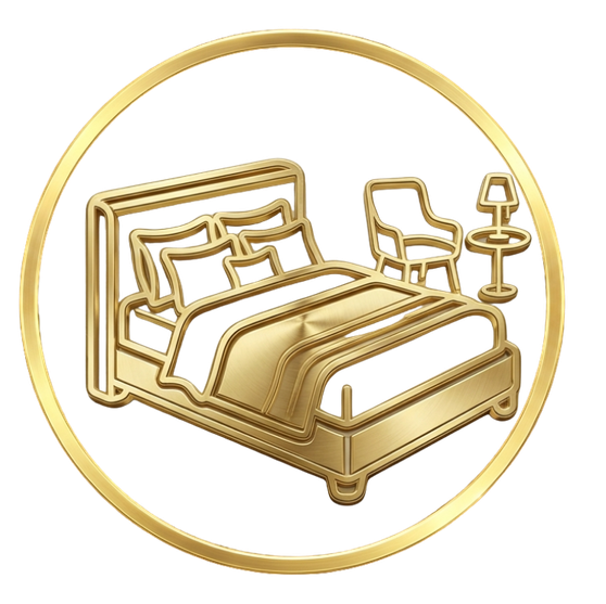 Premium gold icon representing 24 hour hotel reception and guest services elegant and minimalist design symbolizing immediate support and assistance stylized reception desk or customer service r 5